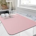 HotLive Dish Drying Mat for Kitchen Counter, Heat Resistant Drainer Mats with Non-slip Rubber Backed, Hide Stain Kitchen Super Absorbent Draining Mat, Easy to Clean Dish Rack Pad, Pink 18"x28" by HotLive