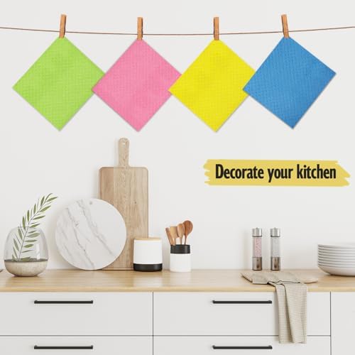 MoLKENE Swedish Dishcloths for Kitchen, 6 Pack Cellulose Sponge Cloths - Image 2