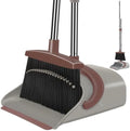 Ivandar Broom with Dustpan Combo Set, 50.6 inch Long Handle, Upright Standing Broom and Dustpan Set Quiet Cleaning Tool Sweep the Floor Dust pan Removes 4 Times More Pet Hair(Brown and Gray) by BroomdustpanwithComboSet