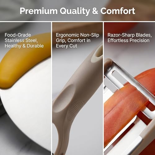 6-Piece Kitchen Utensil Set - Includes Cabbage Shredder, Crinkle Cutter, Dough Scraper, 2 Peelers, and Stainless Steel Kitchen Shears - Ideal Food Prep & Baking Tools (6 PCS-B) - Image 3