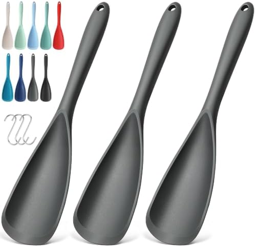 3 PACK Silicone Cooking Spatula & Spoon for Nonstick Cookware, BPA-Free by VITEVER