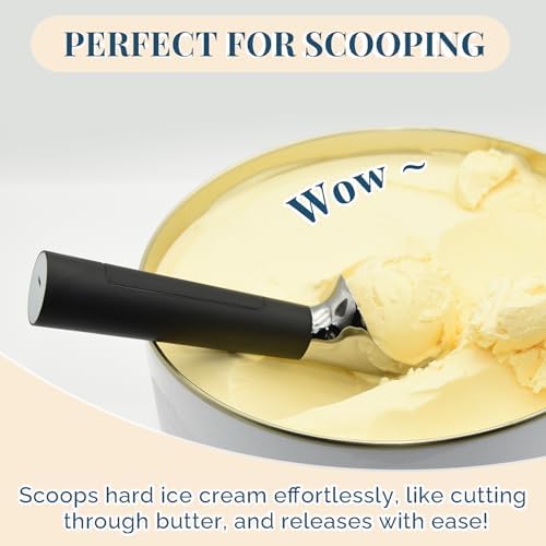 Heated Ice Cream Scoop Rechargeable, Electric Warming Ice Cream Scooper with LED Display, Heats to 158°F for Hard Ice Cream, Easy for Seniors & Kids, IP67 Waterproof (Black, 2 oz) - Image 4