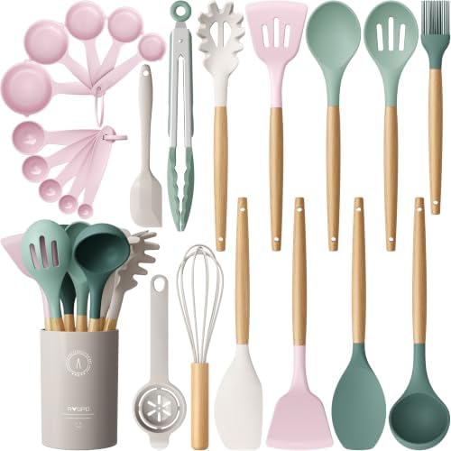 Silicone Kitchen Utensils Set, Heat-Resistant Cooking Utensils, BPA-Free by AVGPD