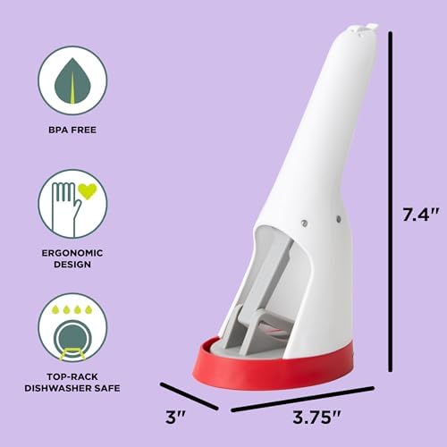 Chef'n Hand-Held Slicer Strawberry Slicester, Updated Design, Cherry/Meringue (102-712-400) - Image 2