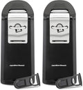 Hamilton Beach Smooth Touch Electric Automatic Can Opener Easy Push Down Lever,For All Standard-Size&Pop-Top,Extra Tall,With Bottle Opening Accessory and Built-In Knife Sharpener,Black(Pack of 2) by HamiltonBeach