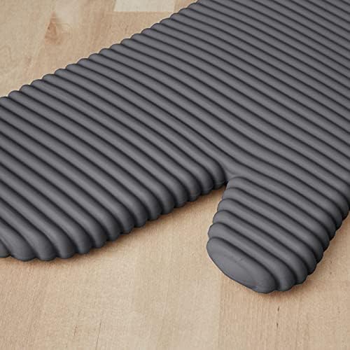 KITCHENAID Ribbed Soft Silicone Oven Mitt 2-Pack Set, 7.5"x13", Charcoal Grey - Image 4