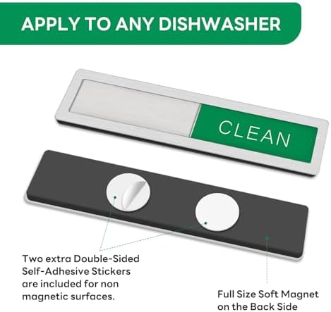 KitchenTour Clean Dirty Magnet for Dishwasher, Premium Stainless Steel - Image 6