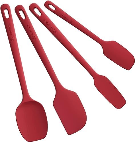 ChefAide 4 Pieces Silicone Spatulas Set, Heat Resistant Rubber Spatula by ChefAide