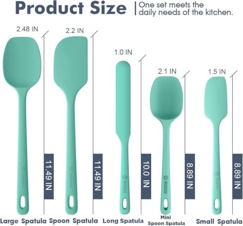 ChefAide 5 Pieces Silicone Spatulas Set, Heat Resistant Rubber Spatula - Image 2