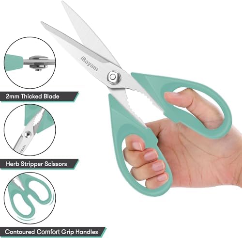 iBayam 1-Pack 8.7" Kitchen Scissors All Purpose Kitchen Shears Heavy Duty - Image 4