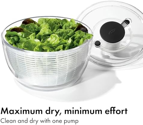OXO Good Grips 6.22 Qt Salad Spinner, Vegetable Washer with Bowl & Strainer - Image 3
