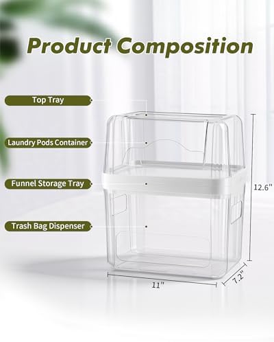 iCASA Trash Bag Dispenser Dishwasher Pods Container Under Sink Organizer - Image 3