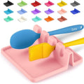 Zulay Kitchen Silicone Utensil Rest with Drip Pad for Multiple Utensils - BPA-Free, Heat-Resistant Spoon Rest & Spoon Holder for Stove Top - Kitchen Utensil Holder for Ladles & Tongs - Pink by ZulayKitchen