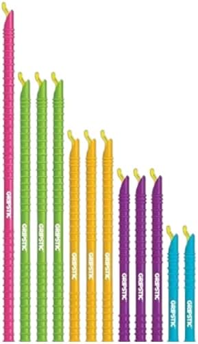 GripStic 12 Pack Assorted Food Bag Sealers Reusable Chip Clips Bag Clips by GripStic
