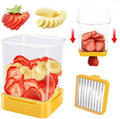Strawberry Slicer Cup, Fruit Cutter – Quick-Slice, Meal Prep, Yellow by GENGCANG
