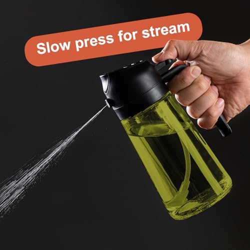 CXINYI - 16oz/470ml Olive Oil Dispenser for Kitchen with Stickers - 2 in 1 Olive Oil Sprayer for Cooking, Air Fryer, and Salad, 2 Black (Light-Proof Kitchen Gadget) - Image 5
