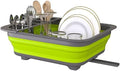THANSTAR Collapsible Dish Drying Rack for RV Campers Portable Dinnerware Drainer Organizer for Kitchen Travel Trailer-Green by THANSTAR