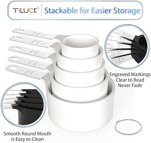 Measuring Cups & Spoons Set, Stackable Cups and Spoons - Image 4