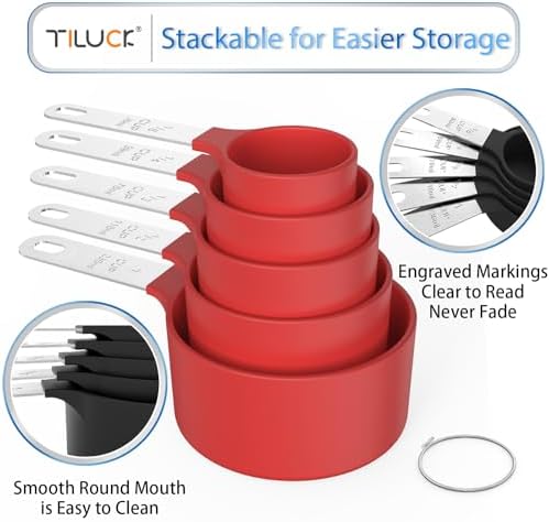 Measuring Cups & Spoons Set, Stackable Cups and Spoons - Image 4