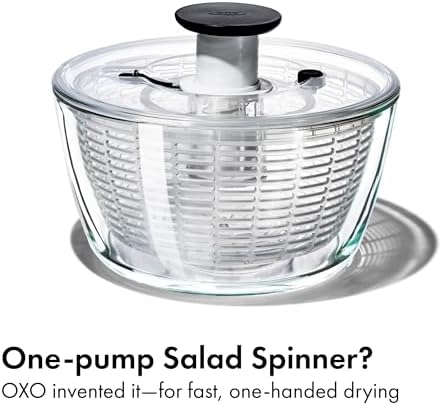 OXO Good Grips Glass Salad Spinner, Large 6.22-Qt, Lettuce & Fruit Washer - Image 2