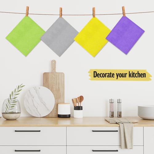 MoLKENE Swedish Dishcloths for Kitchen, 6 Pack Reusable Paper Towels, White - Image 4
