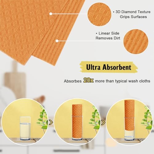 MoLKENE Swedish Dishcloths for Kitchen, 6 Pack Reusable Paper Towels - Image 2