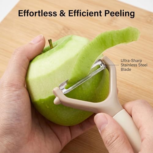 6-Piece Kitchen Utensil Set - Includes Cabbage Shredder, Crinkle Cutter, Dough Scraper, 2 Peelers, and Stainless Steel Kitchen Shears - Ideal Food Prep & Baking Tools (6 PCS-B) - Image 7