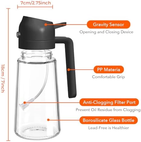 YARRAMATE 4Pcs 16oz/470ml Glass Olive Oil Sprayer Set with Stickers, Kitchen Gadgets, Including 2Pcs Non-Slip Bottle Mat, Cleaning Brush-Aesthetic Ideal Kitchen Gift - Image 6