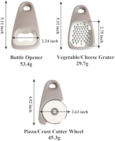 2 Pack Kitchen Gadgets Set 11 Pieces, Space Saving Cooking Tools Kitchen Accessories-Garlic Grinder, Cheese Grater, Vegetable Peeler, Pizza Cutter, Herb Stripper, Bottle Opener, Gadgets Gift Set - Image 4