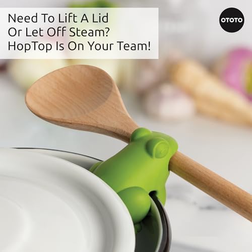 OTOTO New HopTop Frog Spoon Holder for Stove Top - Spoon Rest for Stove Top and Steam Releaser, Cute Kitchen Accessories, Cooking, Cool Gadgets, Fun Kitchen Gifts, White Elephant Gifts - Image 4