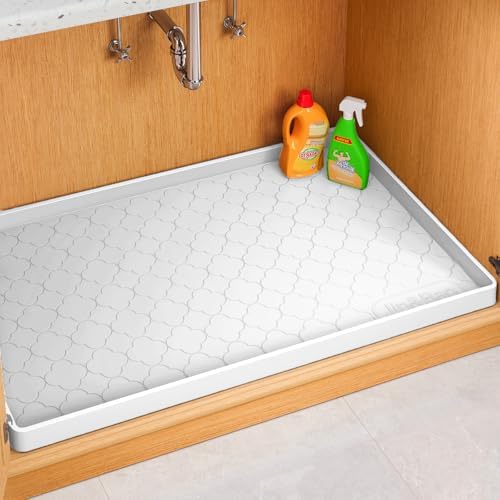 Jin&Bao Under Sink Mat 22" x 19" Waterproof Silicone Cabinet Kitchen Liner by Jin%26Bao
