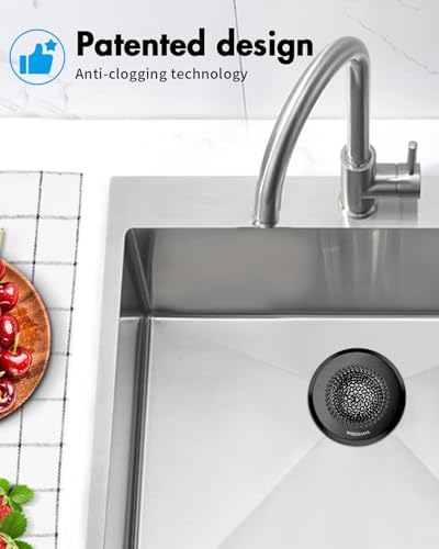 Kitchen Sink Drain Strainer,Patented Reversible Chain Mesh Basket,Black - Image 6