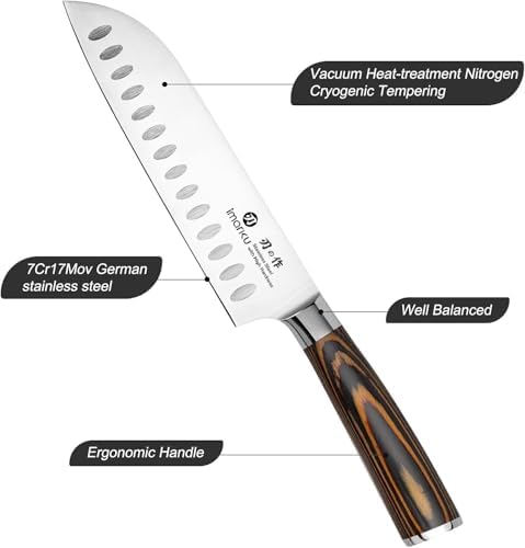 Imarku Santoku Knife 7 Inch Japanese Style Sharp Edge Design Kitchen Knife - Image 2
