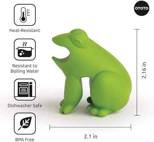 OTOTO New HopTop Frog Spoon Holder for Stove Top - Spoon Rest for Stove Top and Steam Releaser, Cute Kitchen Accessories, Cooking, Cool Gadgets, Fun Kitchen Gifts, White Elephant Gifts - Image 5