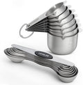 ChefAide Magnetic Measuring Cups & Spoons Set of 15 with Leveler by ChefAide
