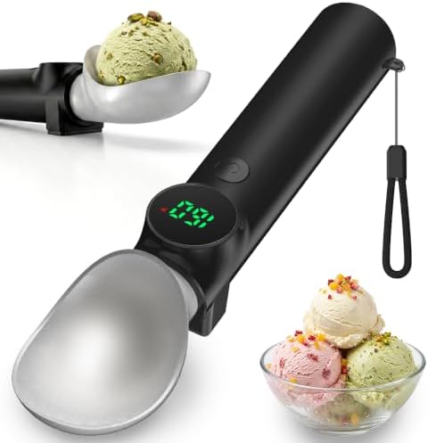 Heated Ice Cream Scoop Rechargeable, Electric Scooper with Drip-Proof Stand by Unknown