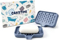 CAKETIME 2 Pack Silicone Soap Dish with Drainage Holes for Bathroom Shower Caddy Kitchen Counter Sponge Holder Bar Sink Organizer Tray Container Drying Accessories Small Case Saver Box Stuff Blue by CAKETIME