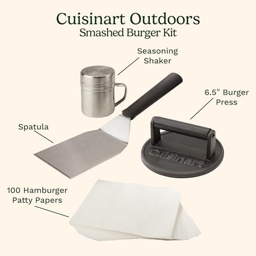 Cuisinart Smash Burger Kit w/Burger Press, Spatula, Shaker & Patty Papers - Image 2
