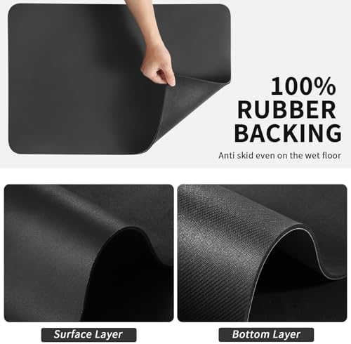 HotLive Dish Drying Mat for Kitchen Counter, Heat Resistant Drainer Mats with Non-slip Rubber Backed, Hide Stain Kitchen Super Absorbent Draining Mat, Easy to Clean Dish Rack Pad, Black 18"x28" - Image 5