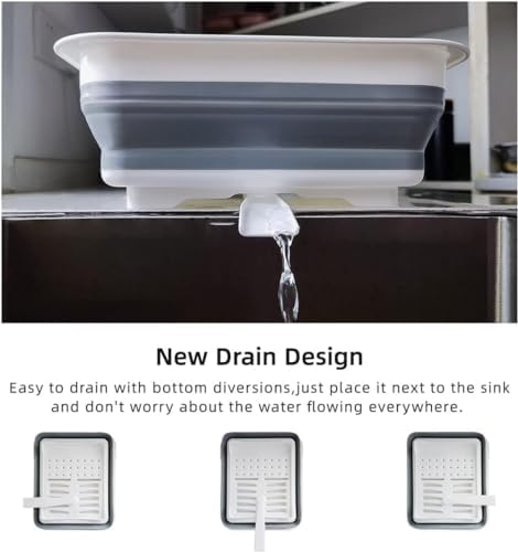 THANSTAR Collapsible Dish Drying Rack for RV Kitchen, Foldable Drainer Organizer for Kitchen Countertop, Space Saving Portable Dish Rack for Campers, Travel Trailer & Small Spaces, Easy Storage, Grey - Image 5