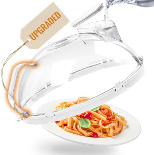 Microwave Splatter Cover with Water Steamer, Integrated Handle, 10 Inch by Gracenal