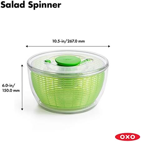 OXO Good Grips Salad Spinner, Green Lettuce & Fruit Washer, BPA-Free, Easy One-Hand Pump, Large (Pack of 4) - Image 6