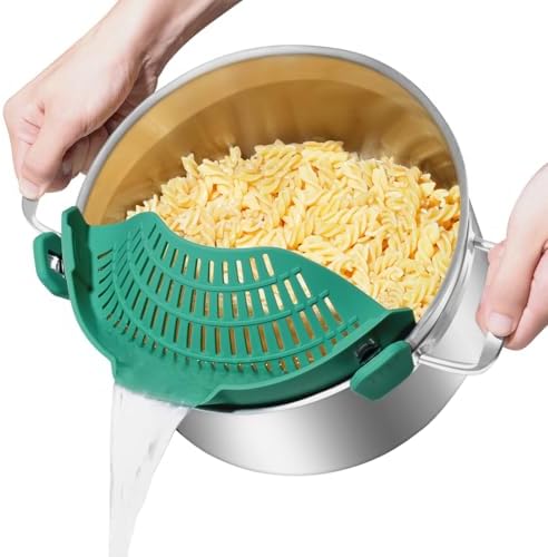 AUOON Pot Strainer Clip on Silicone, Large 10.45 x 4.33 in, Sea Blue by AUOON