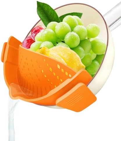 YEVIOR Clip on Strainer for Pots Pan Pasta,Silicone Food Pan Strainer by YEVIOR