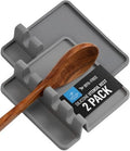 Zulay Silicone Utensil Rest - BPA-Free, Durable Spoon Rest with Drip Pad - Heat-Resistant Spoon Rest for Stove Top - Spoon Rest for Kitchen Counter - Kitchen Gadgets & Kitchen Utensils Holder - 2 Pack by ZulayKitchen