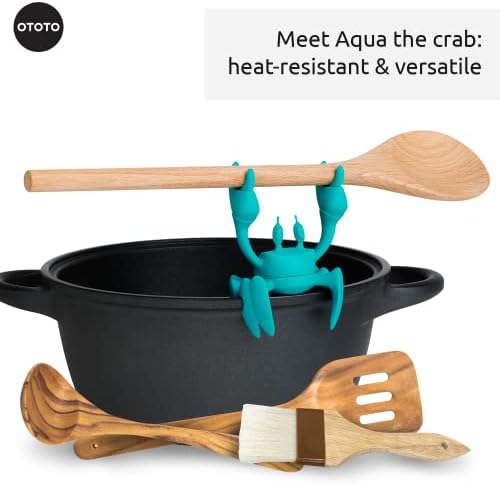 OTOTO Aqua the Crab Silicone Utensil Rest - Silicone Spoon Rest for Stove Top - BPA-Free, Heat-Resistant Kitchen and Grill Utensil Holder - Non-Slip Spoon Holder Stove Organizer and Steam Releaser - Image 6