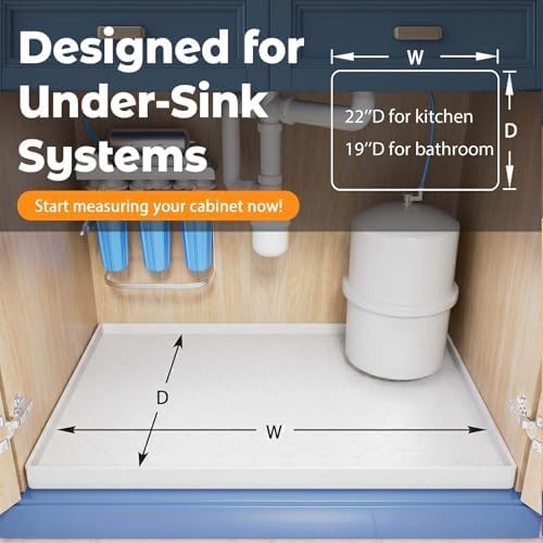 Jin&Bao Under Sink Mat 34" x 22" Waterproof Silicone Cabinet Kitchen Liner - Image 2