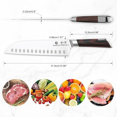 imarku Japanese Santoku Knife 7 Inch, Multi-Layer Forged, Powder Steel Core - Image 4