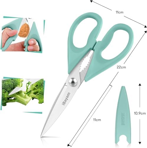 iBayam 1-Pack 8.7" Kitchen Scissors All Purpose Kitchen Shears Heavy Duty - Image 3