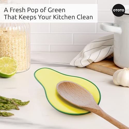 OTOTO Avocado Spoon Rest for Stove Top - Silicone Spoon Rest for Kitchen Counter, for Ladles, Tongs, Spatula Funny Cool Cute Kitchen Gifts Gadgets Accessories - Image 6
